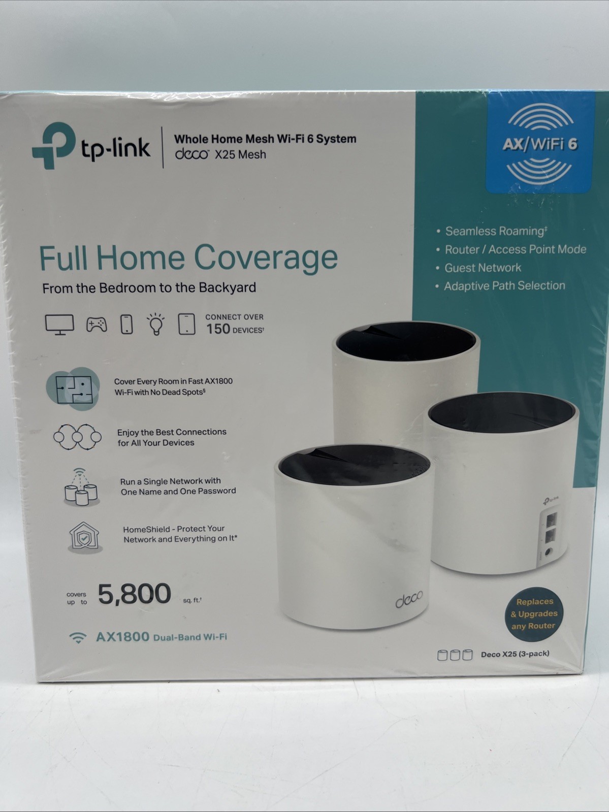 New TP-Link Whole Home Mesh Wi-Fi 6 System Deco X25 AX1800 5800sqft FreeS&H