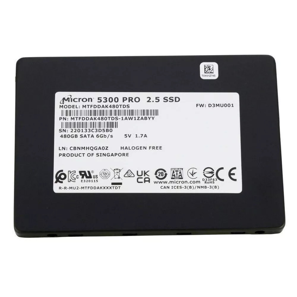 Micron 5300 PRO 480GB SSD SATA III 6G 2.5" Server Data Center SSD MTFDDAK480TDS
