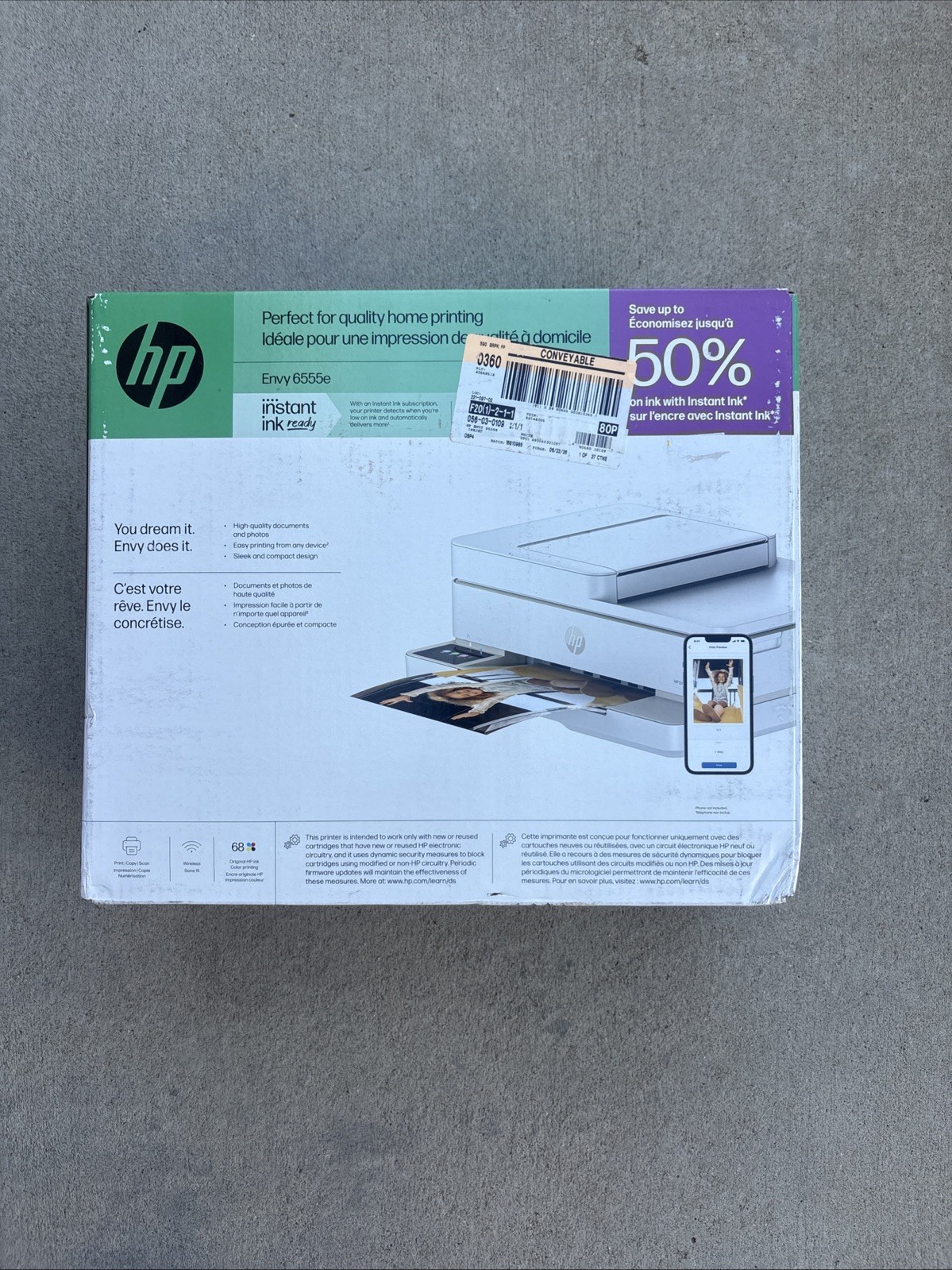 HP Envy 6555e Wireless All-in-One Color Printer Scanner Copier NEW