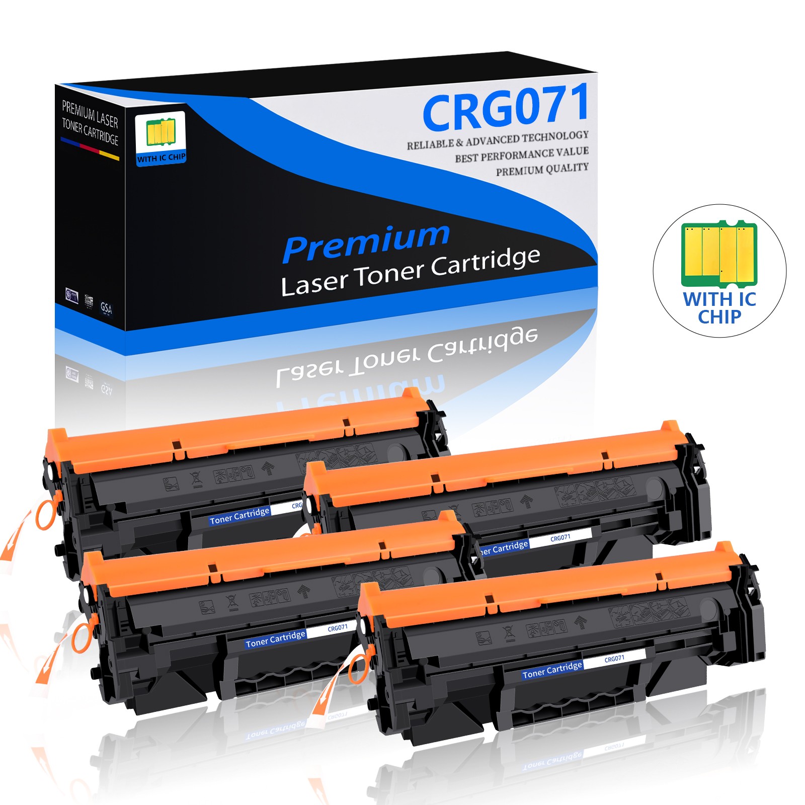 4PK CRG071 Compatible Black Toner Cartridge for Canon ImageCLASS MF275dw MF272dw