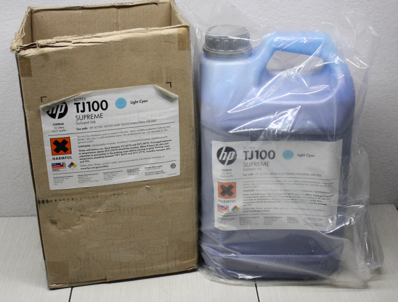HP CN984A TJ100 Supreme Light Cyan Scitex Solvent Ink TJ8300 TJ8350 10 Liters