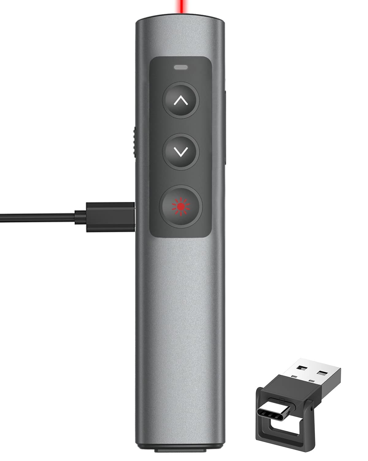 Metal Presentation Clicker PowerPoint 2in1 USB TypeC Wireless Remote