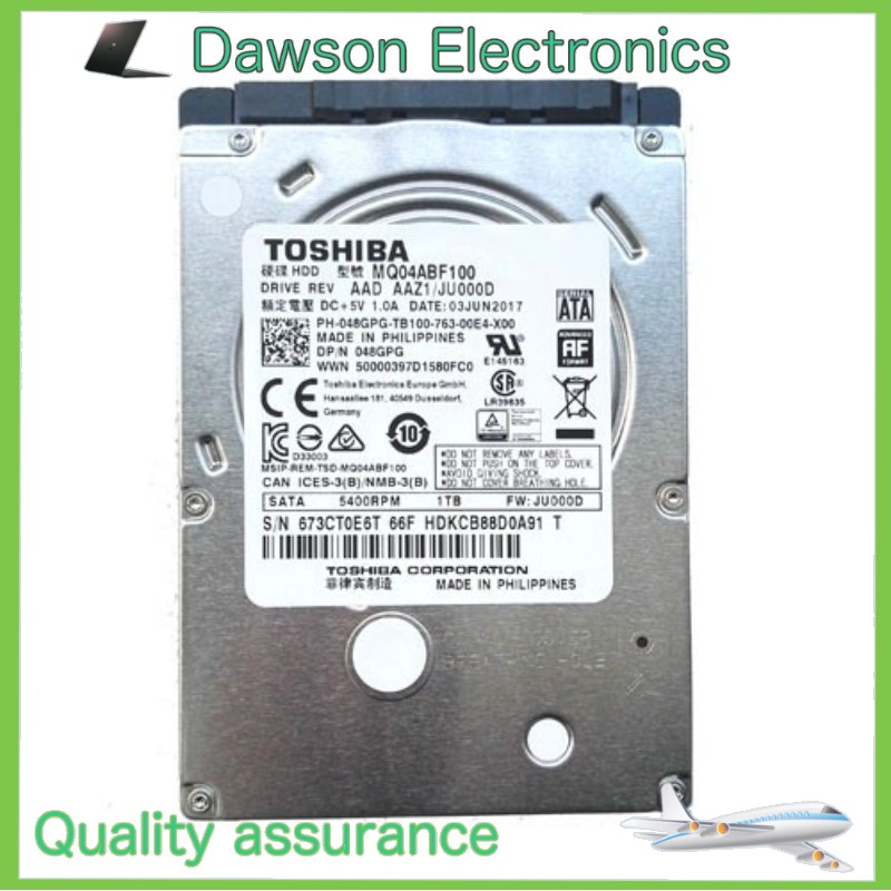 Toshiba MQ04ABF100 128MB 1TB  SATA 2.5" Notebook Laptop HDD Hard Disk Drive