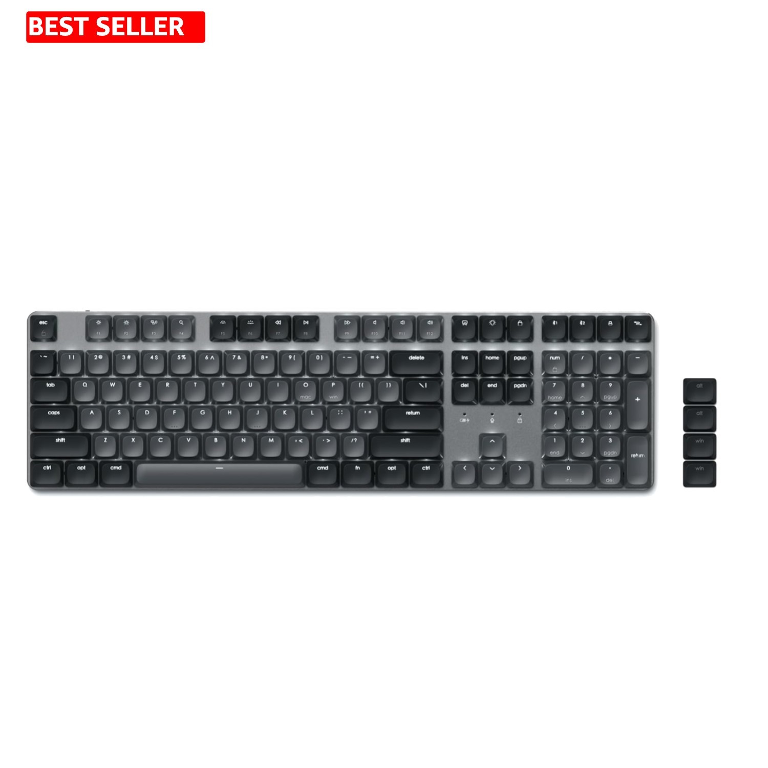Elegant SM3 Mechanical Keyboard for Mac & Windows - 108 Keys, White LED Backlit