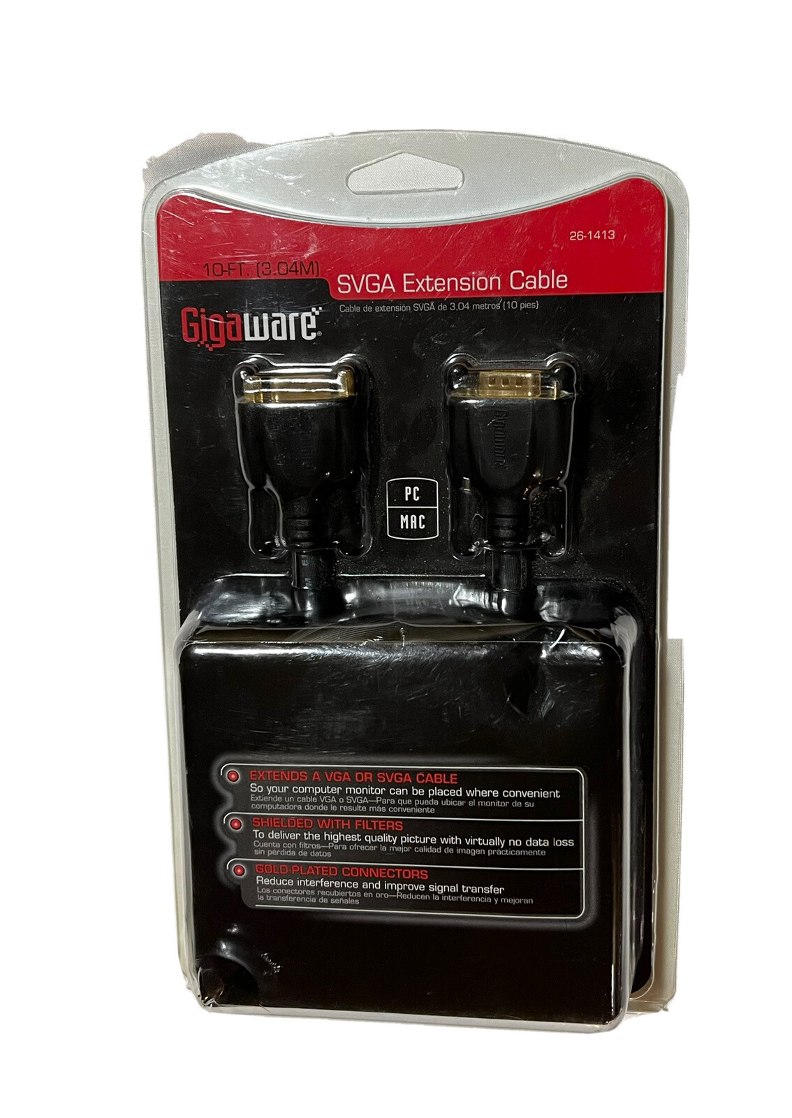 Gigaware 10-FT. SVGA  Extension Cable #26-1413 Brand New