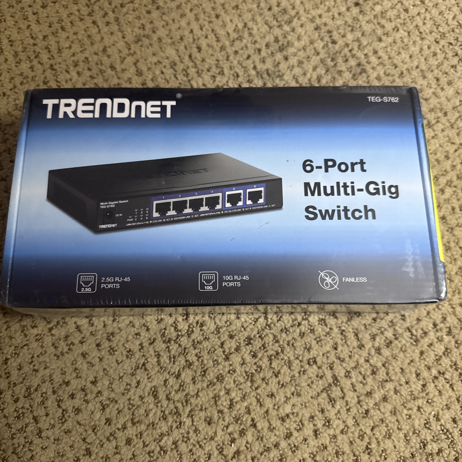 TRENDnet 6 Port 10G Switch TEG S762 4x2.5G 2x10G RJ45 Lifetime Protection Sealed