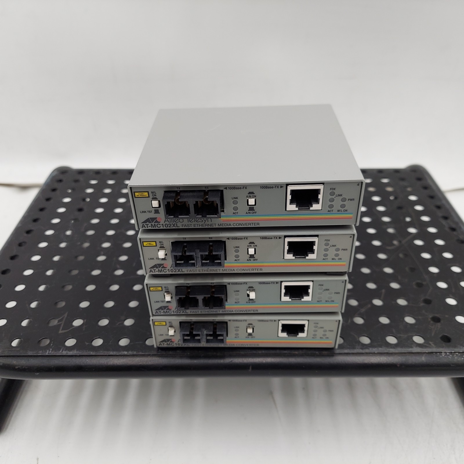 LOT OF 4 Allied Telesyn AT-MC102XL Fast Ethernet Media Converter
