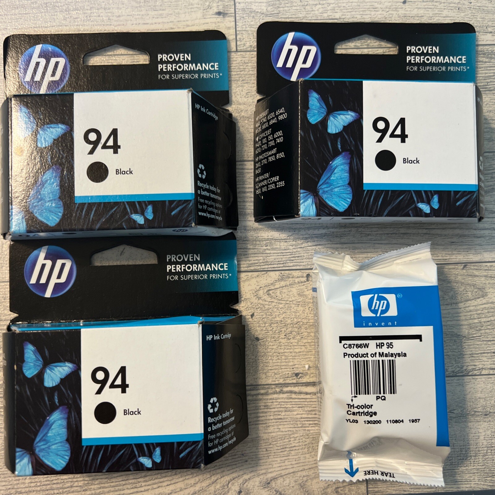 4 lot -Genuine HP 94 & 95 Ink Cartridges NIB expired 2016