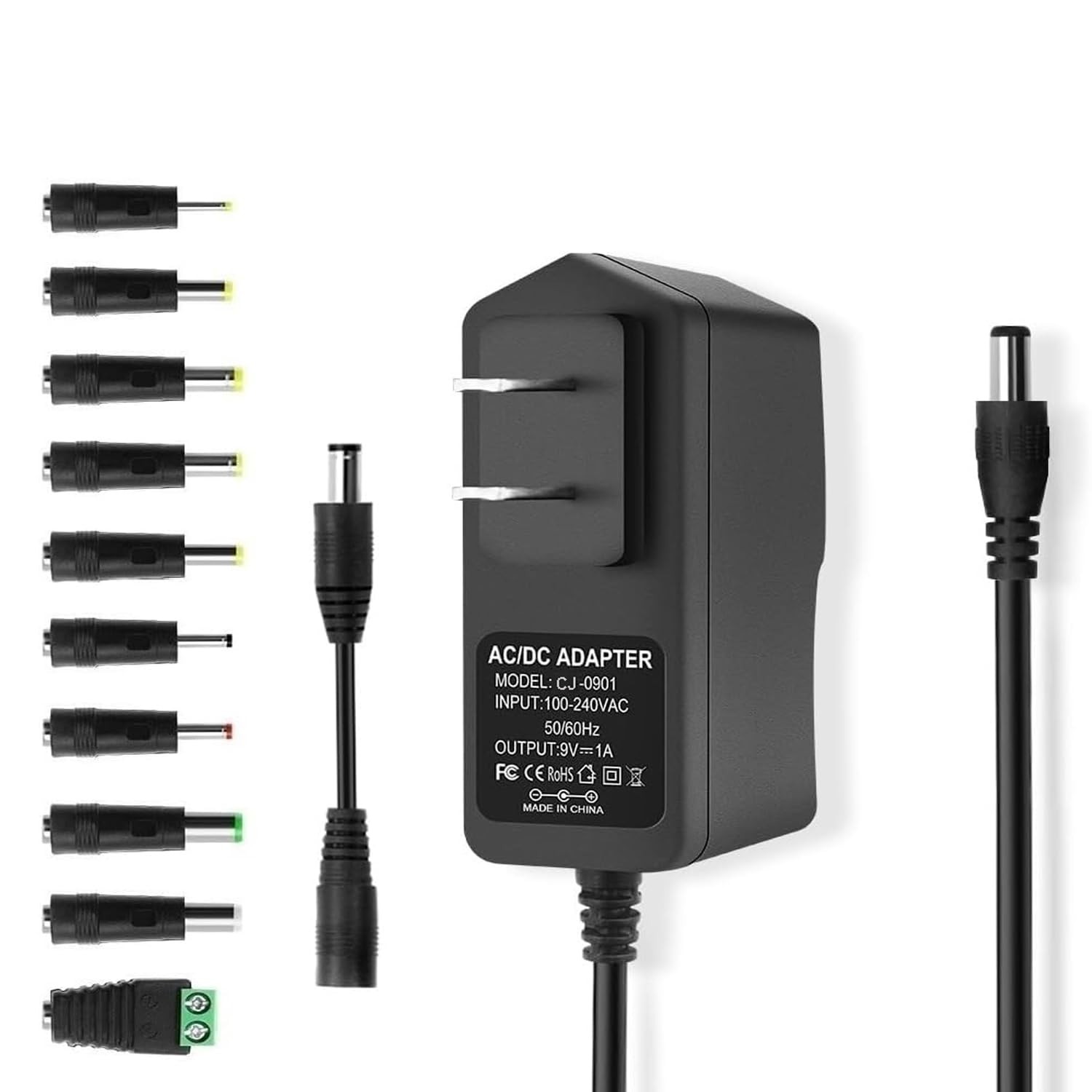 9V 1A AC DC Power Supply Adapter Transformer,DC 9 3.78x2.6x1.65 Inches, Black