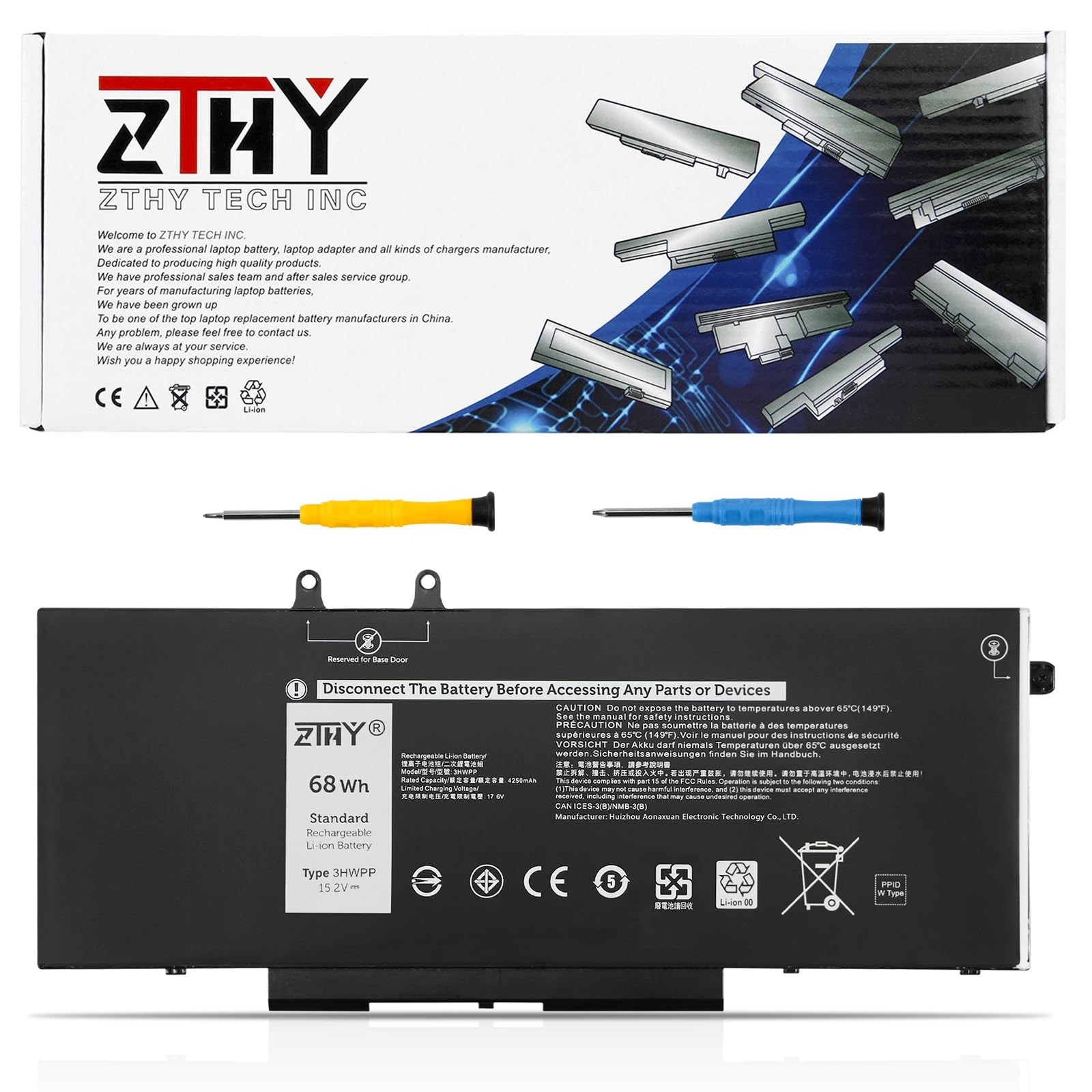 High-Capacity Battery Replacement for Dell Latitude 5401 5410 5411 5501 5510 551