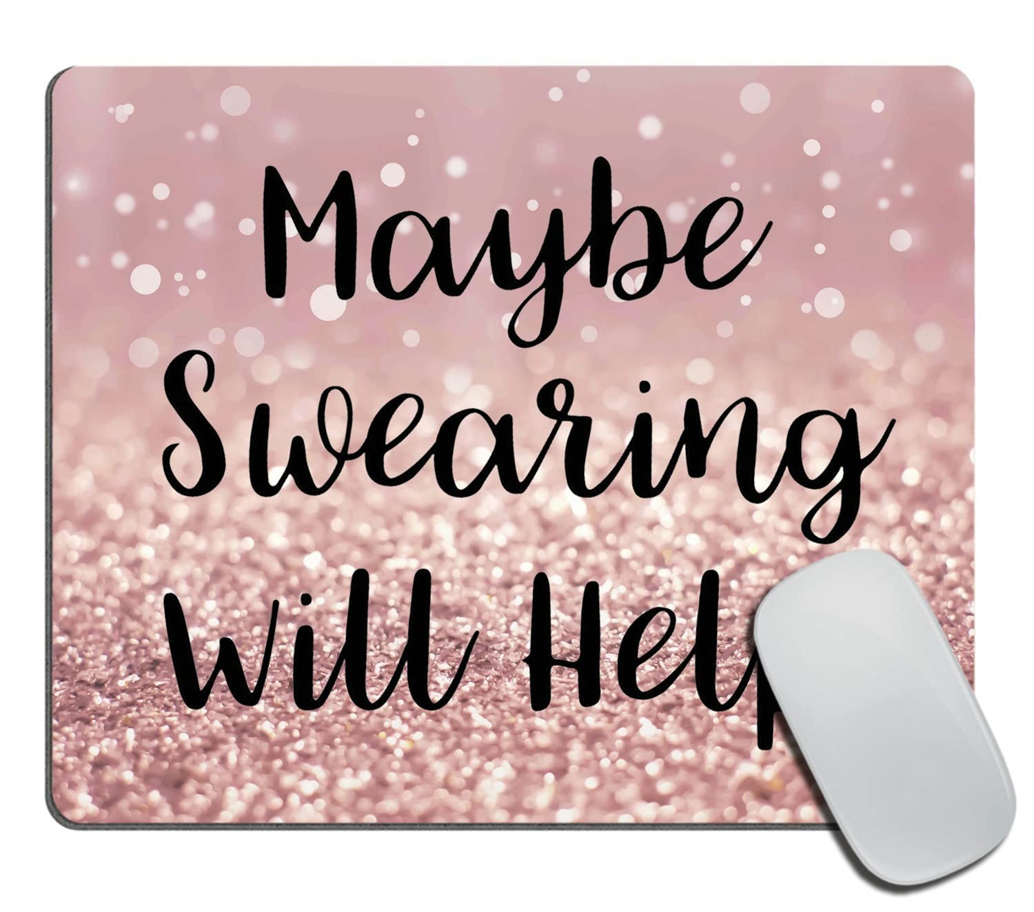 Funny Custom Mouse Pad Swearing Help Inspirational Quote 9.5x7.9x0.12 Inch PC