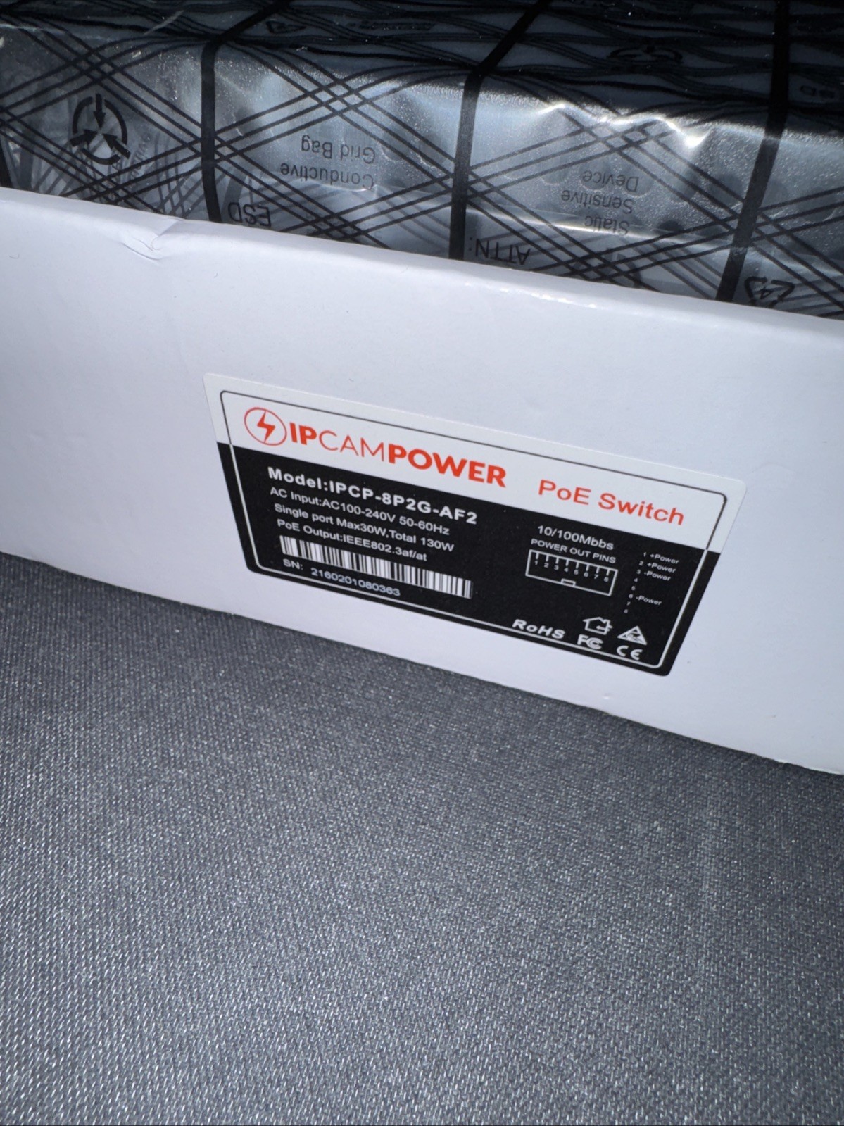 IPCAMPOWER PoE Switch Model IPCP-8P2G-AF2 