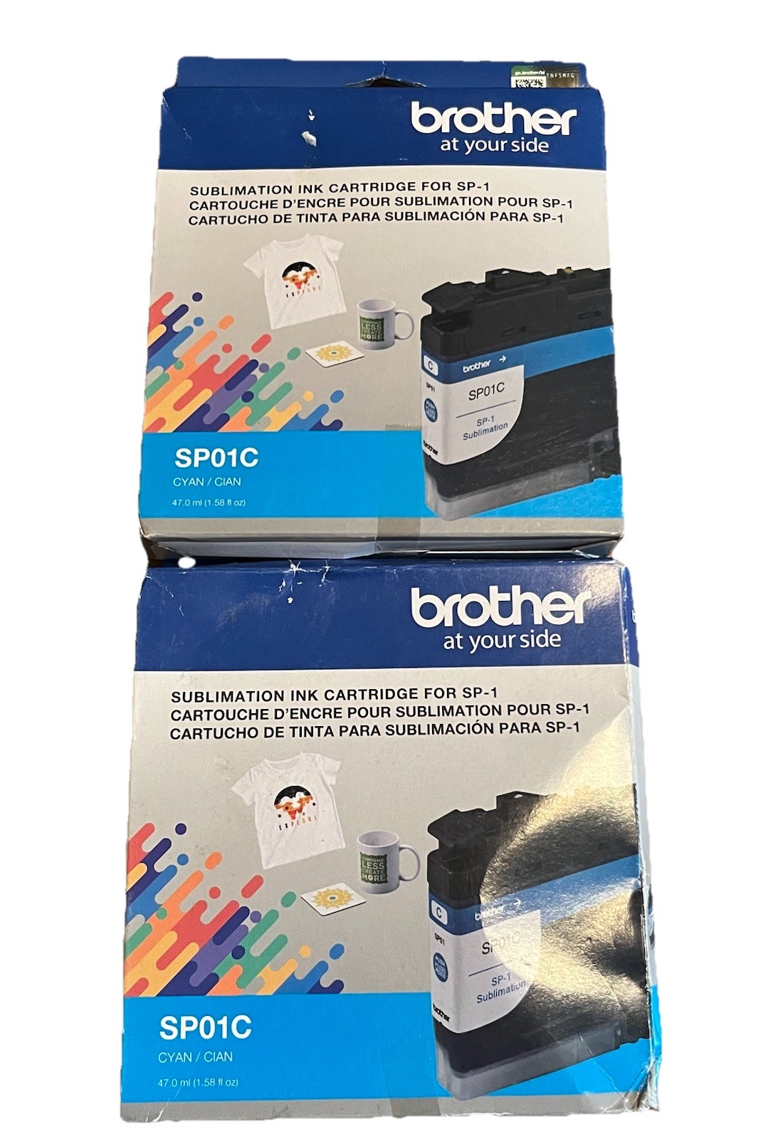 Genuine Brother SP01C Sublimation Ink Cartridge SP-1 Cyan Sept 2025 2 Pack New
