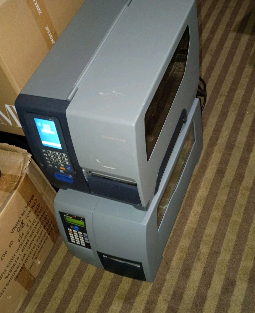 2 Lot Honeywell Intermec PM43/PM4i Label Industrial Printers Power On As Is