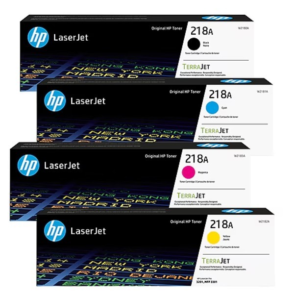 HP 218A Complete Toner Set KCMY for LaserJet Pro 3201dw MFP 3301fdw Genuine New