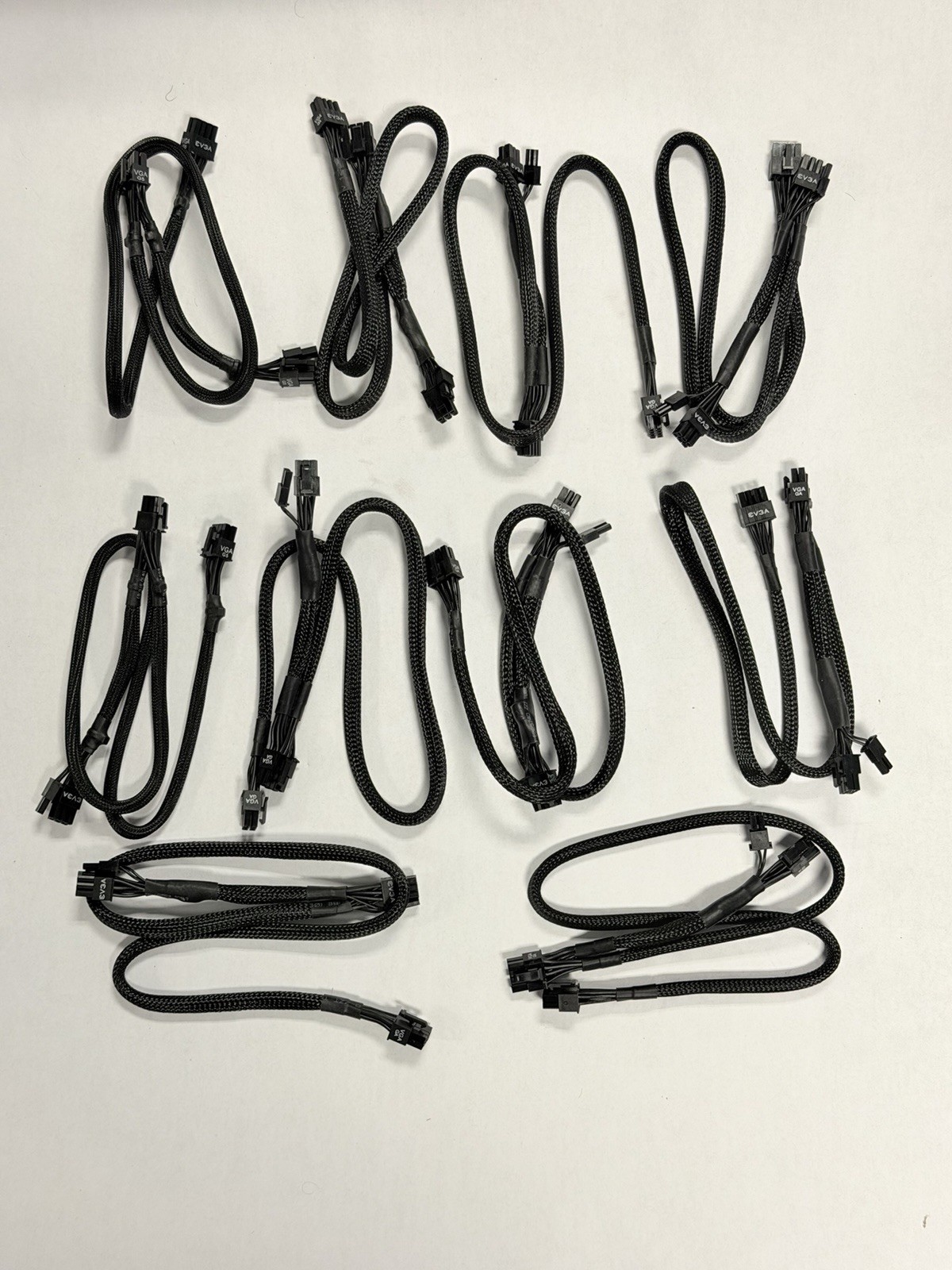 Lot Of (12) PIN TO dual 8 pin 6 PIN PCIE VGA Power Supply Cable EVGA SuperNOVA