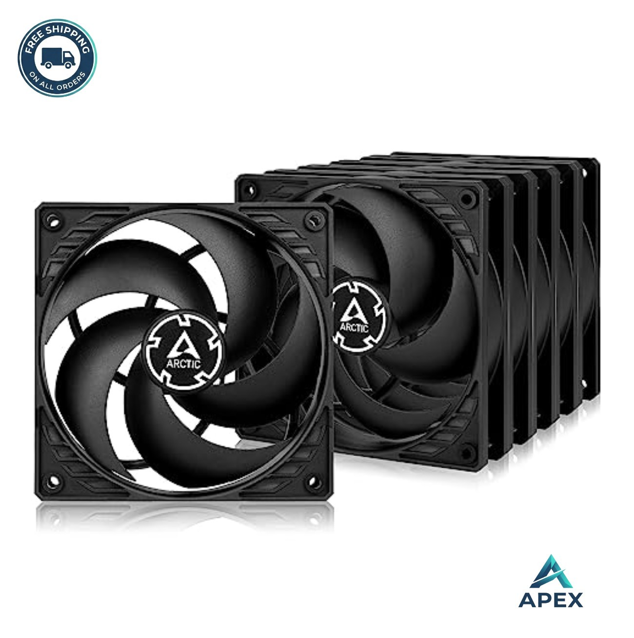 120mm Case Fan 5 Pack 4 Pin PWM 200 to 1800 RPM Quiet Motor 56.3 CFM for PC