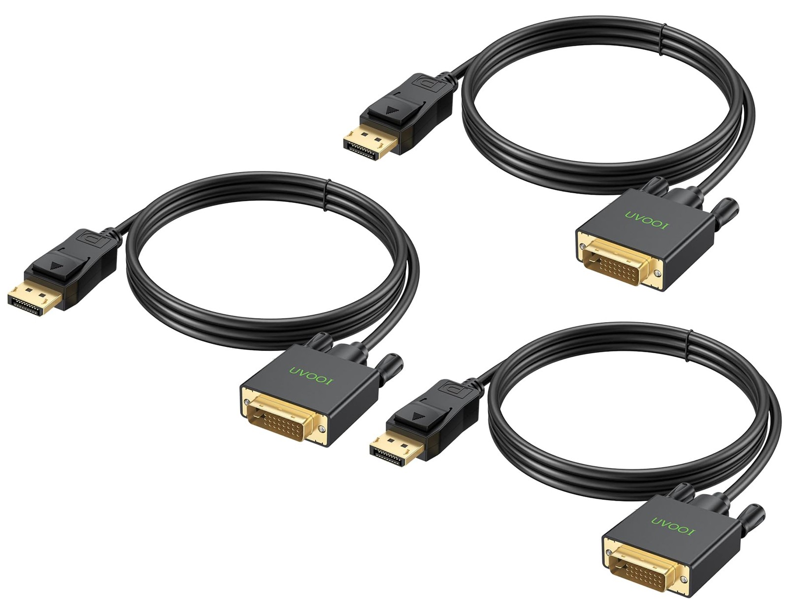 3 PCS 6ft 4K DisplayPort To DVI Cable DP Male To Male Cord Monitor PC TV