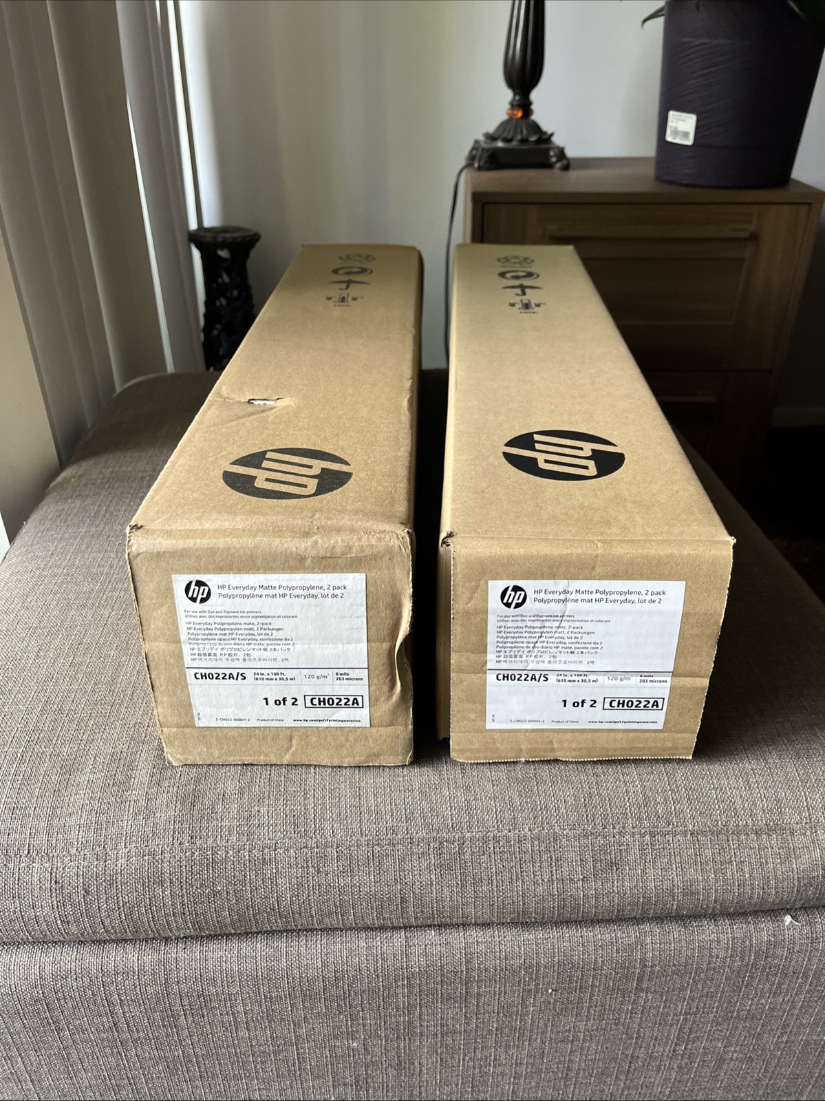 2 ROLLS~ GENUINE~ HP CH022A EVERYDAY MATTE POLYPROPYLENE 24"x100’ Roll 