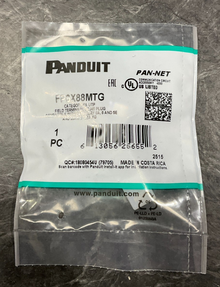 Panduit CAT6a RJ45 Plug blue FP6X88MTG 💚❤️💚❤️ BRAND NEW SEALED 💚❤️💚❤️