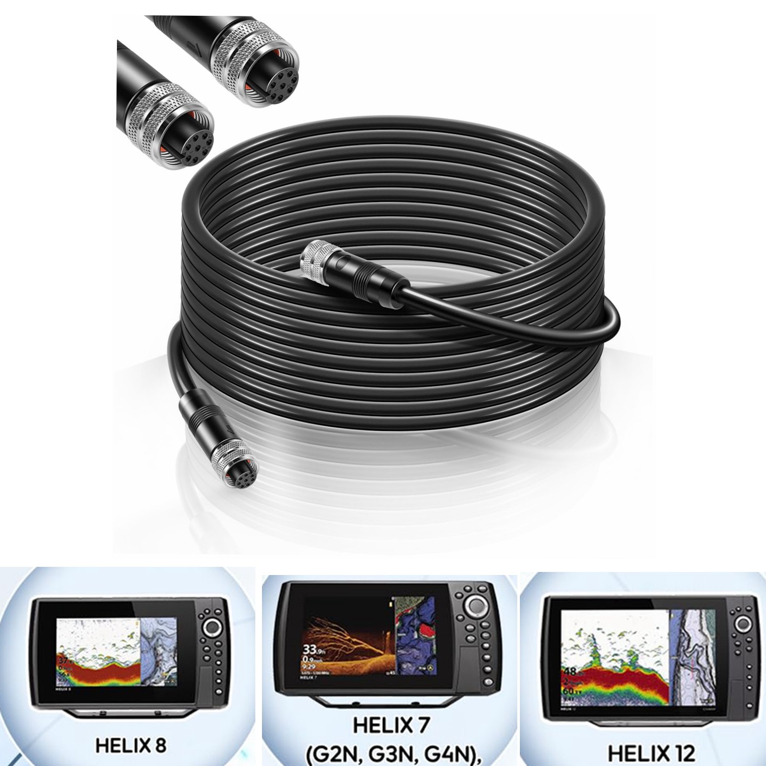 720073-3 AS EC 20E 8 pin Ethernet Cable For Humminbird APEX, SOLIX and Onix