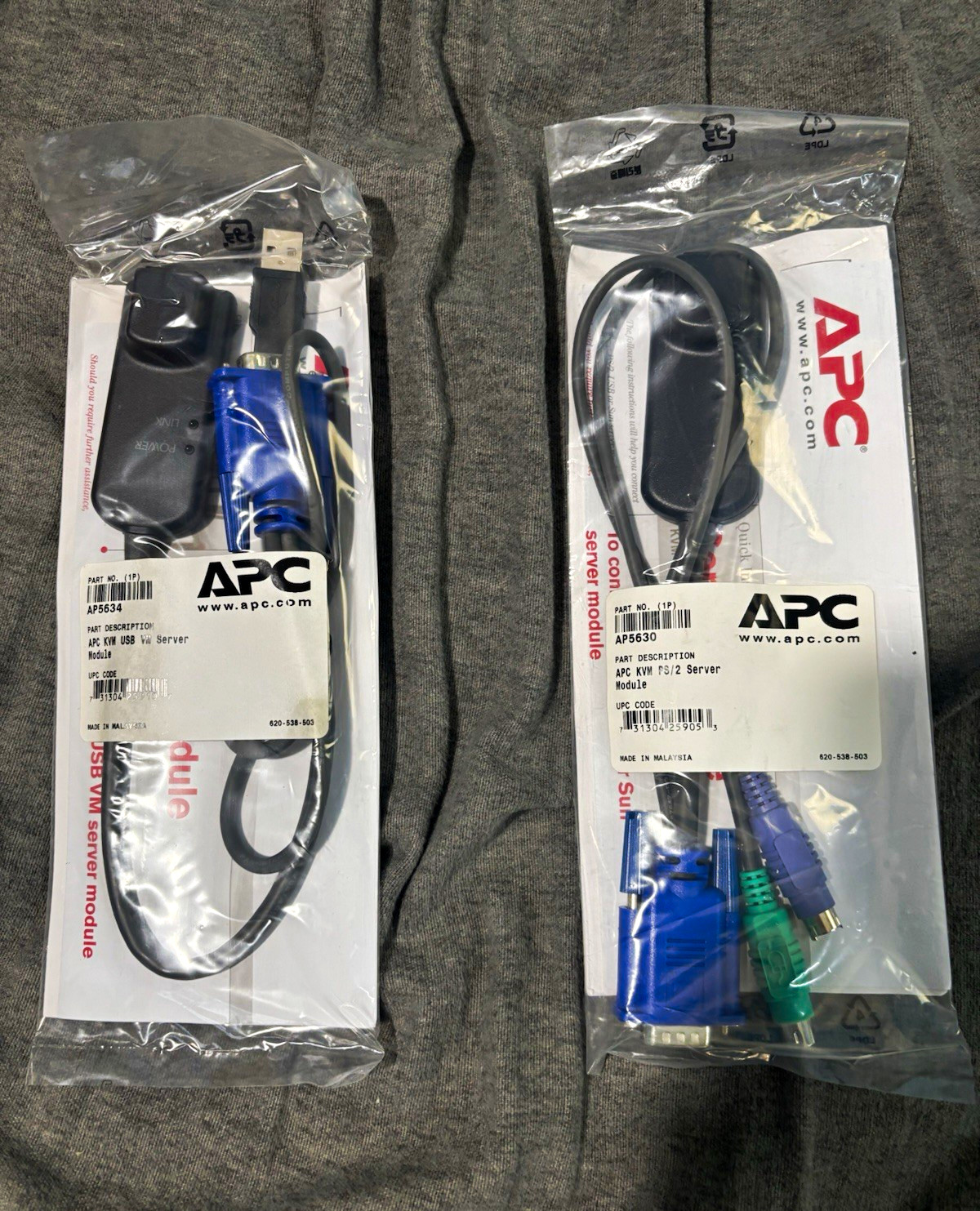 30+ LOT APC KVM Server Module Cable 10 ft USB/VGA to PS/2/VGA for AP5634 AP5630