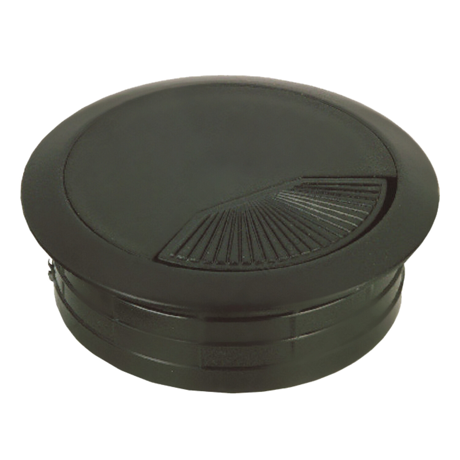 25x (60MM) 2-3/8" Round Black Computer Desk Table Wire Cable Hole Cover Grommet