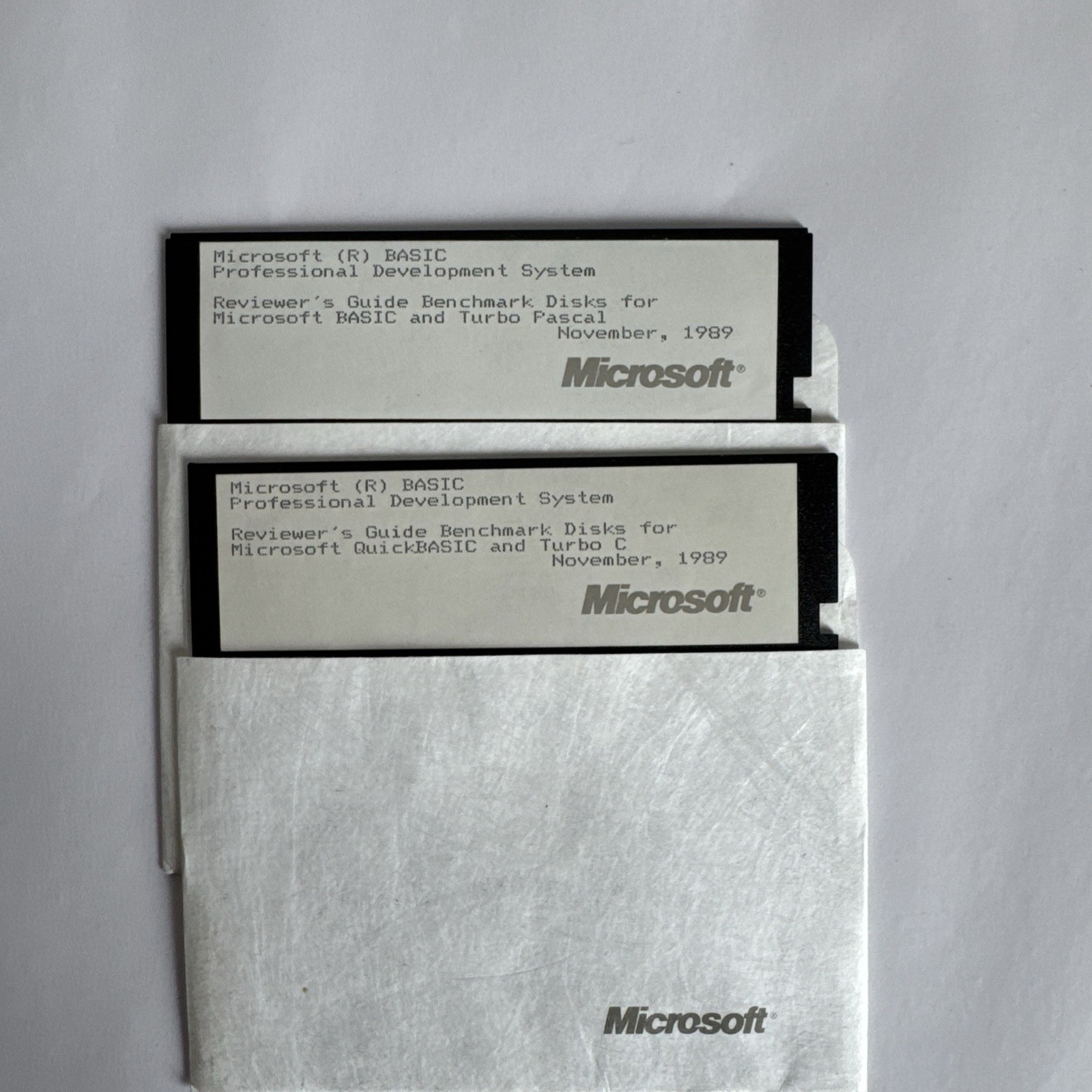 Vintage Microsoft BASIC Reviewer’s Guide Benchmark Disks Turbo Pascal 1989 5.25”