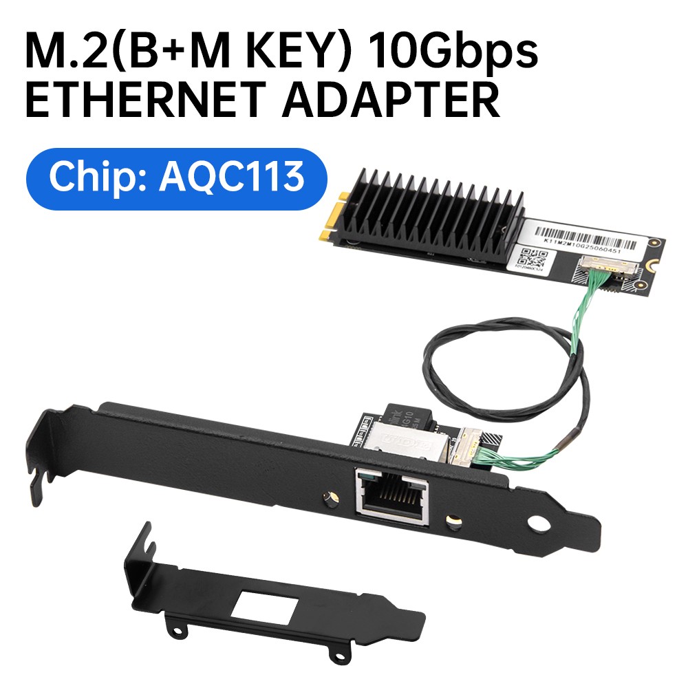 10Gbps AQC113 M.2 B+M Key LAN Network Card RJ45 10Gb Ethernet Adapter Desktop PC