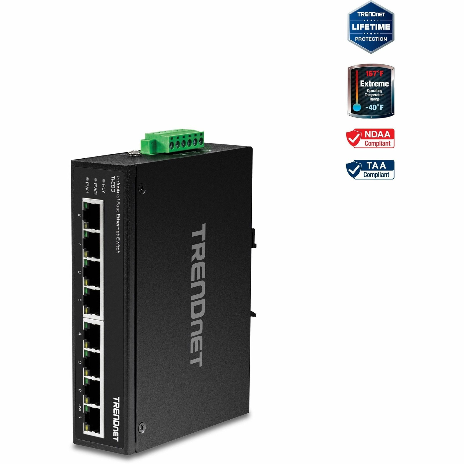 Trendnet TIE80 8-Port Industrial Fast Ethernet Switch