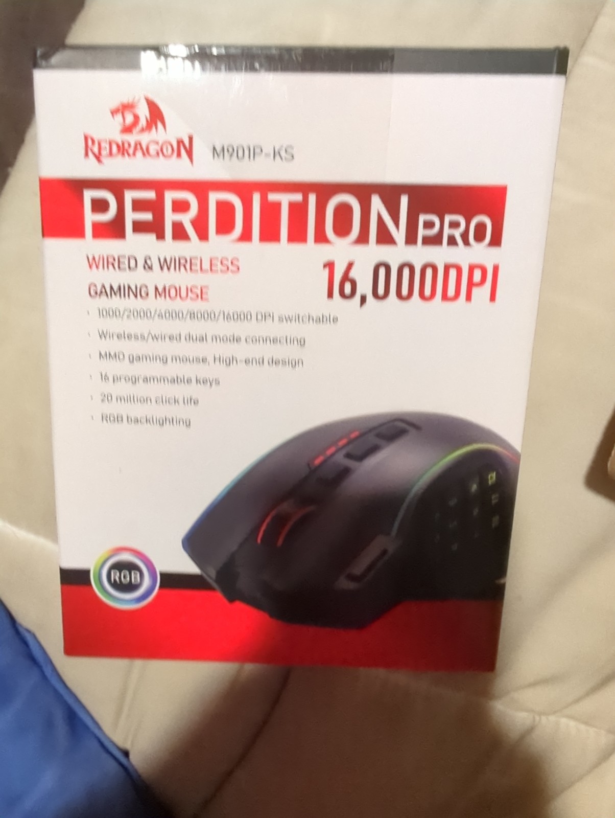 Red Dragon Perdition Pro 16000 DPI Wired And Wireless Gaming Mouse Model...