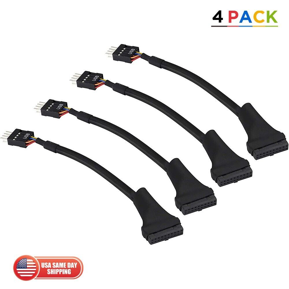4pcs USB 3.0 20 Pin Female to Male USB 2.0 9 Pin PC Motherboard Adapter Cable