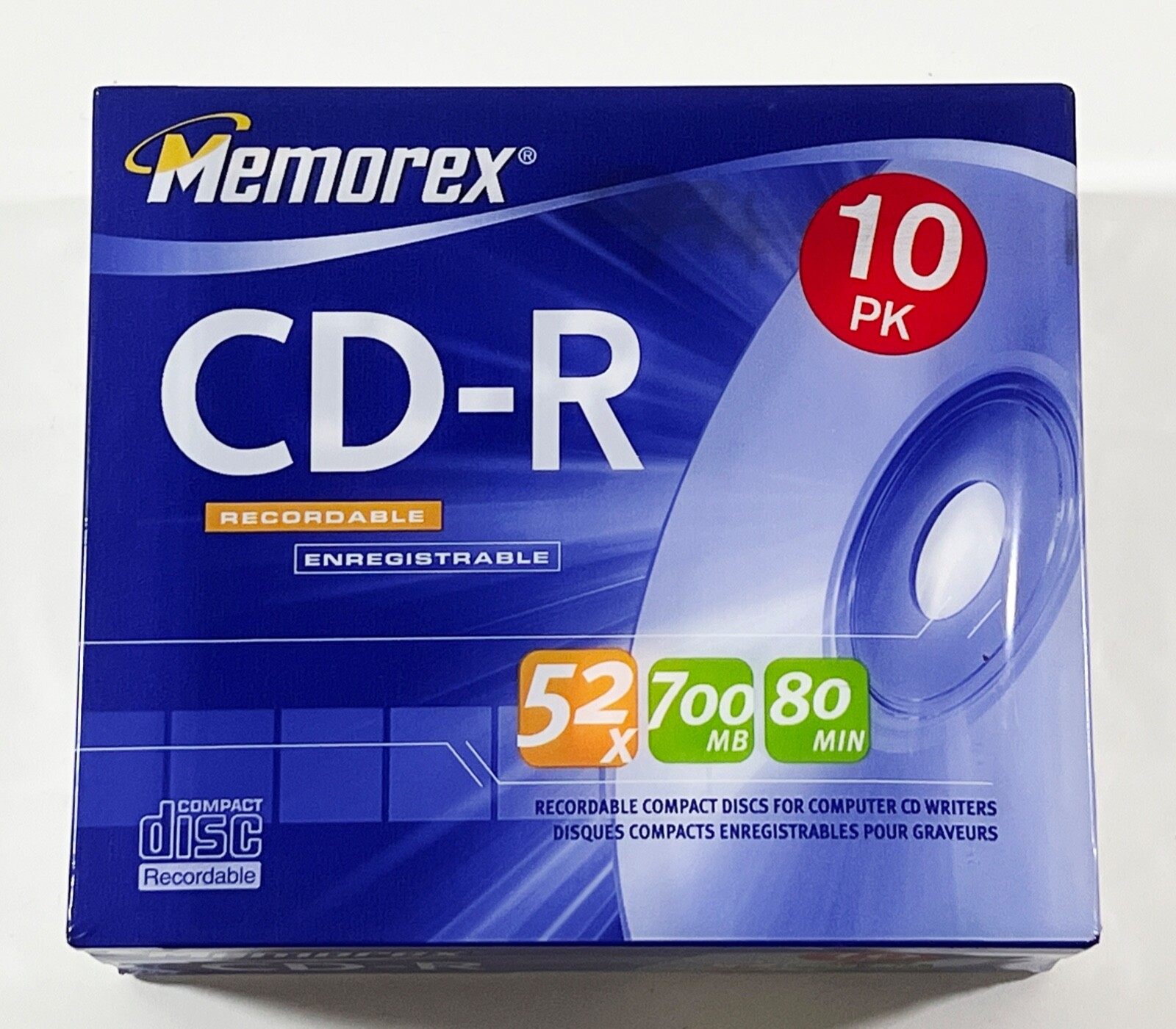 Memorex CD-R 52x 700MB/80 Minutes/10 Pack/BRAND NEW SEALED