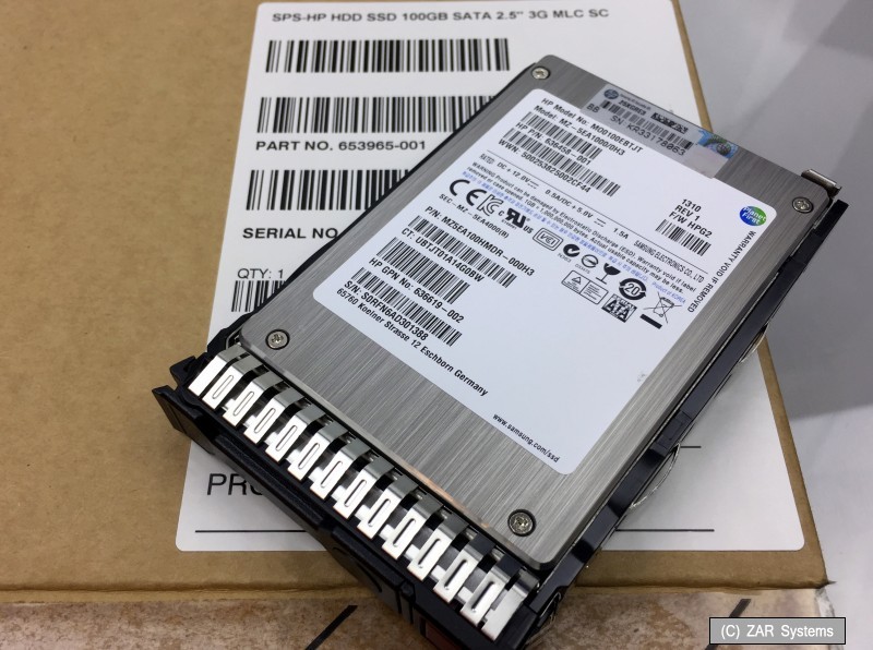 HP 100GB 653965-001 SSD Solid State Drive SATA, MLC, 2.5" for Proliant Gen 8, 9