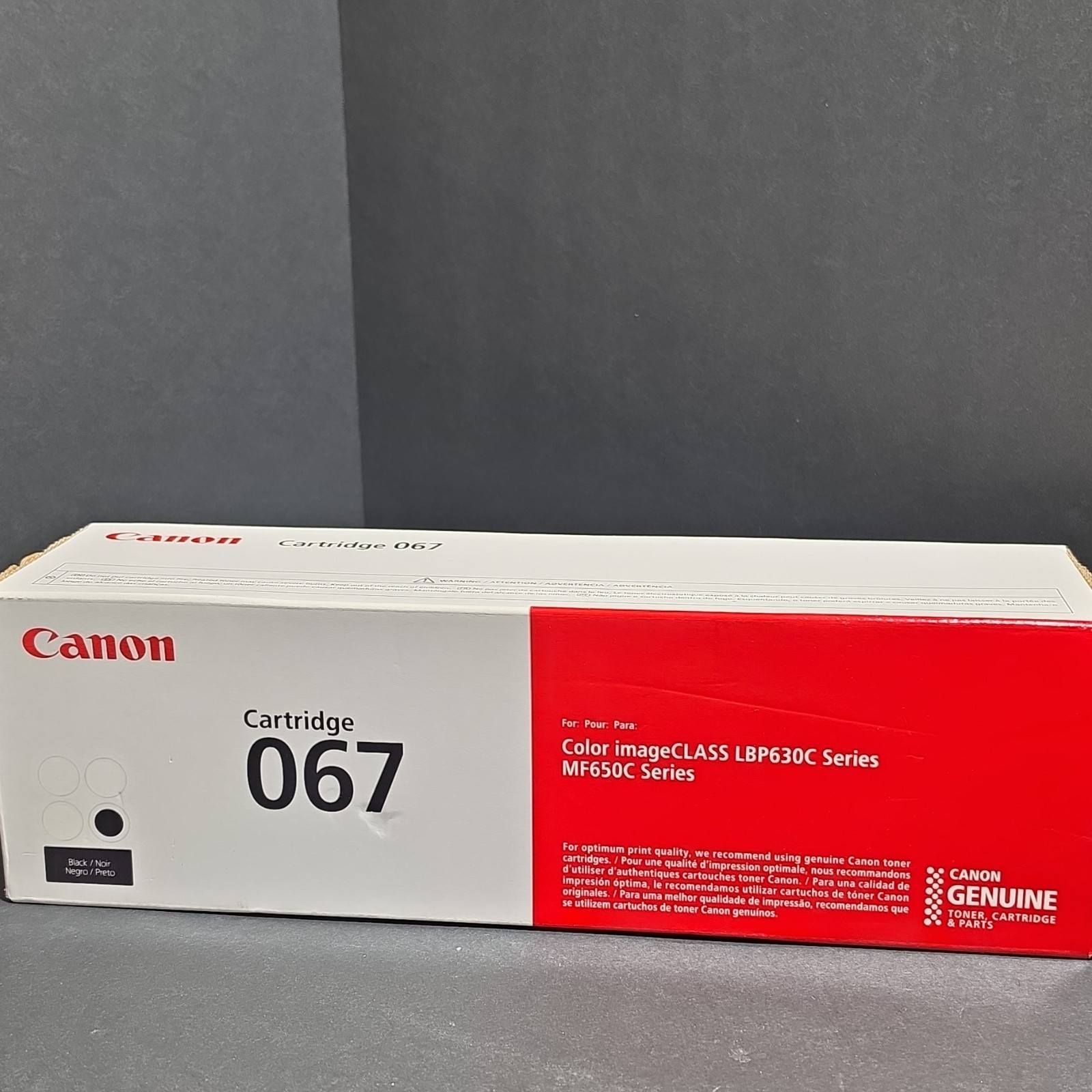 Genuine Canon 067 OEM Black Toner Cartridge Laser LBP630C, MF650C