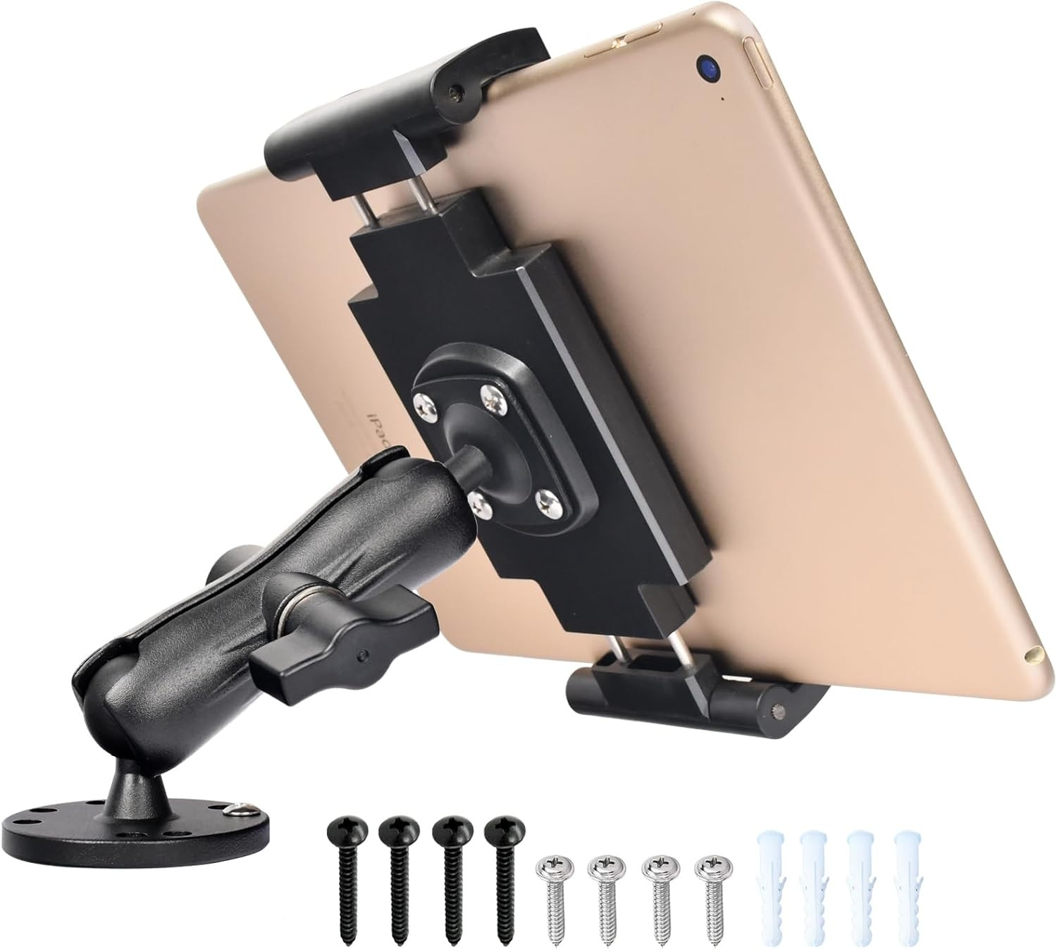 Heavy-Duty Tablet Mount, Aluminum Arm, Screw-Locked Holder