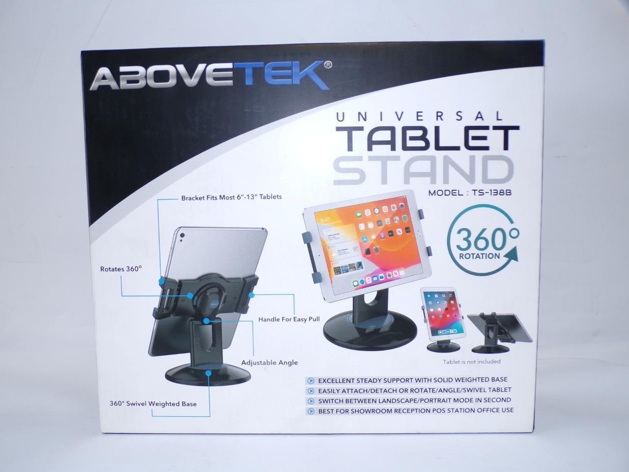 *New* AboveTEK Universal Tablet Stand TS-138B 360° Rotating Adjustable (V5403)