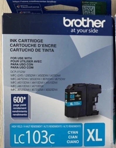 Brother Genuine Innobella LC103C High Yield Cyan Ink Cartridge EXP 5/22