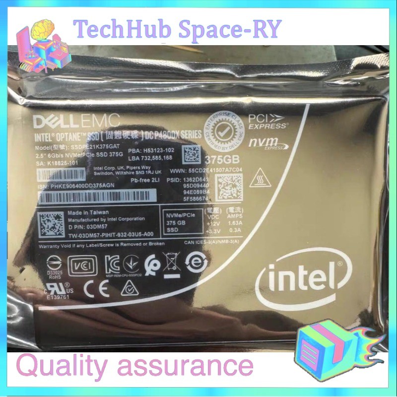 DELL Optane P4800x 375GB SSD U.2 NVME PCIE SSDPE21K375GAT Solid State Drives