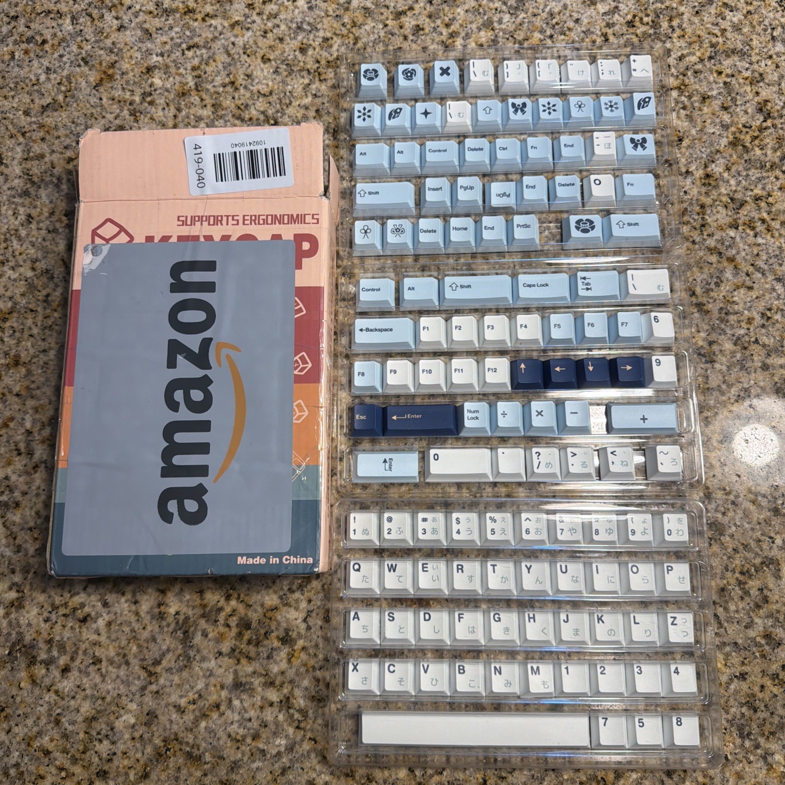 Pbt Keycaps 130 Keys Cherry Profile Keycaps Dye-Sublimation Japanese Blue