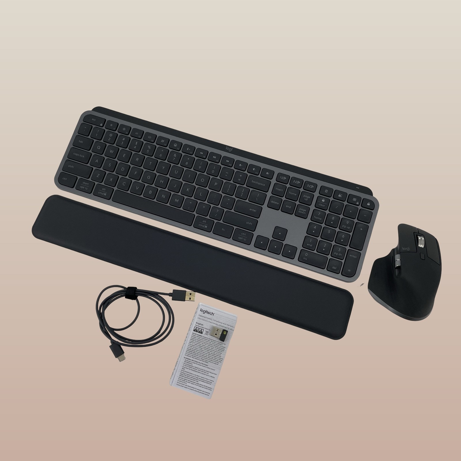 Logitech MX Keys S Combo Wireless Keyboard & Mouse Graphite 920-011889 #MB7963