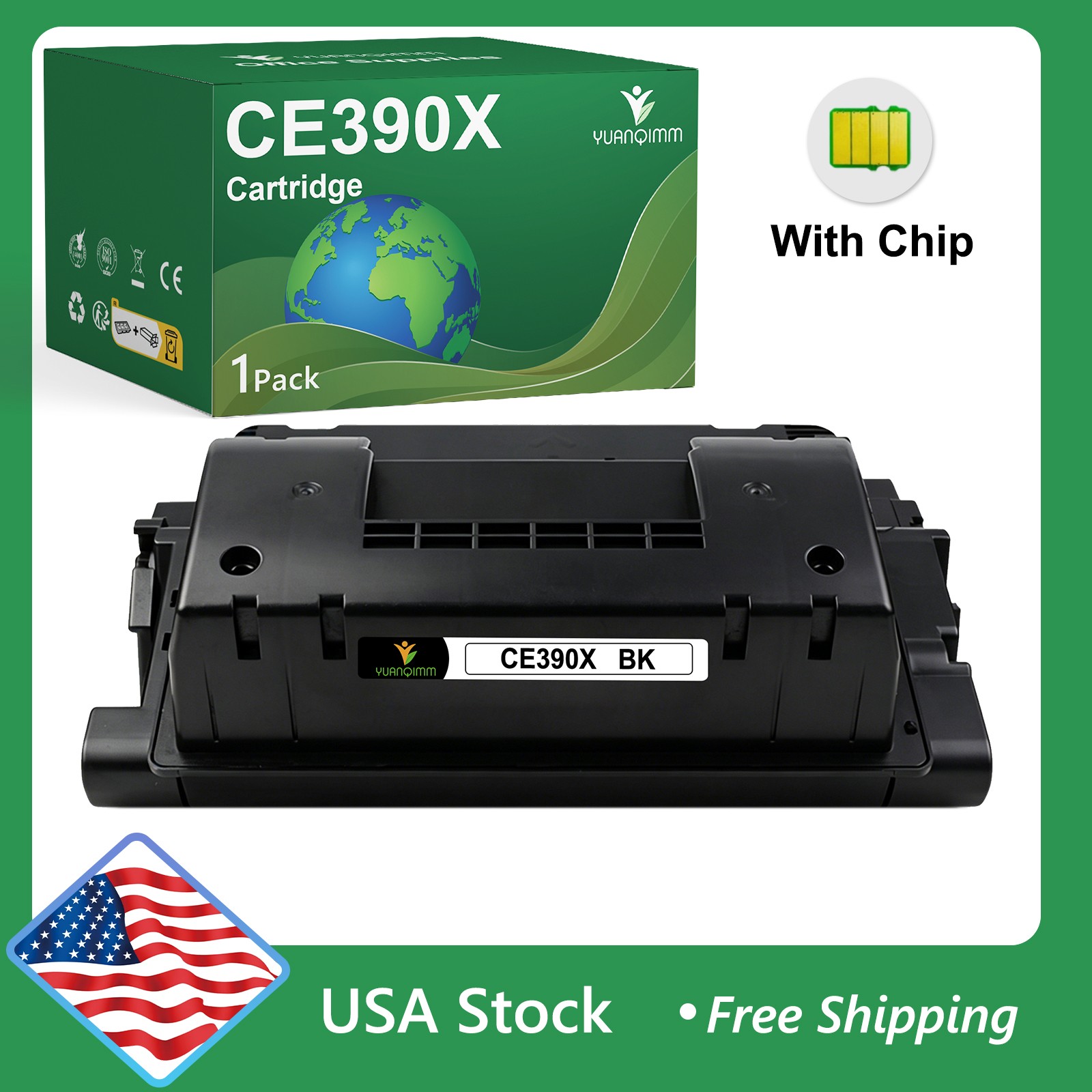 1 Pack CE390X Toner Cartridge BLACK For HP LaserJet Enterprise 600 MFP M602 M603