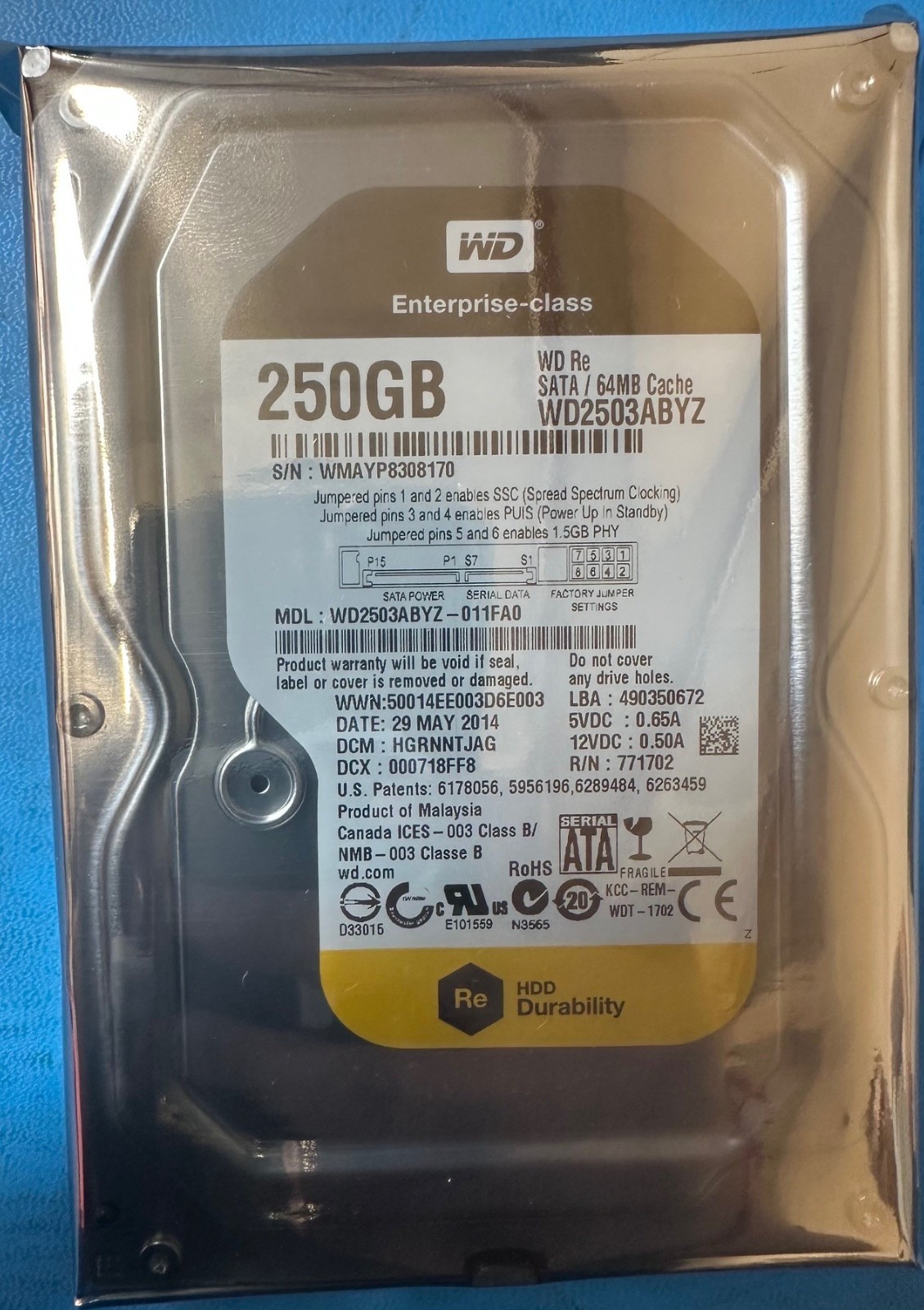 *lot of 10* Western Digital RE4 250GB Internal 7200RPM 3.5" (WD2503ABYX) HDD