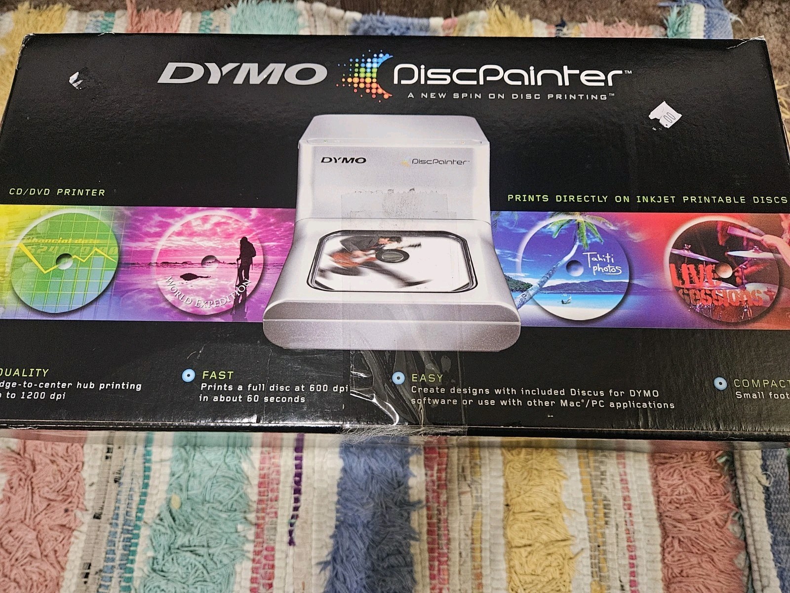 Dymo DiscPainter CD/DVD Inkjet Color Printer USB 2.0 600x1200 DPI( no Discus)