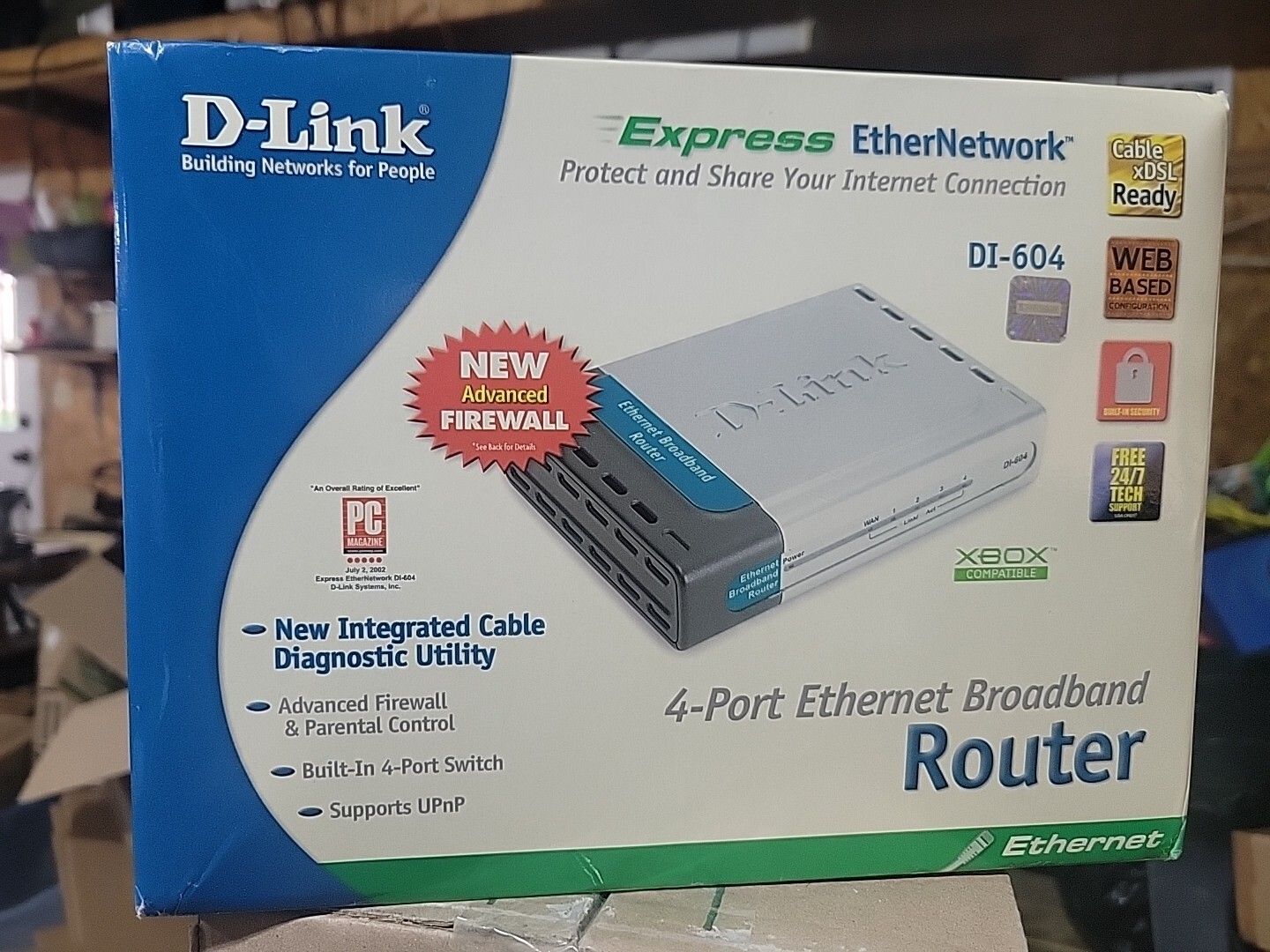 D-Link 4-Port Ethernet Broadband Router DI-604 Cable/DSL XBOX Compatible NEW