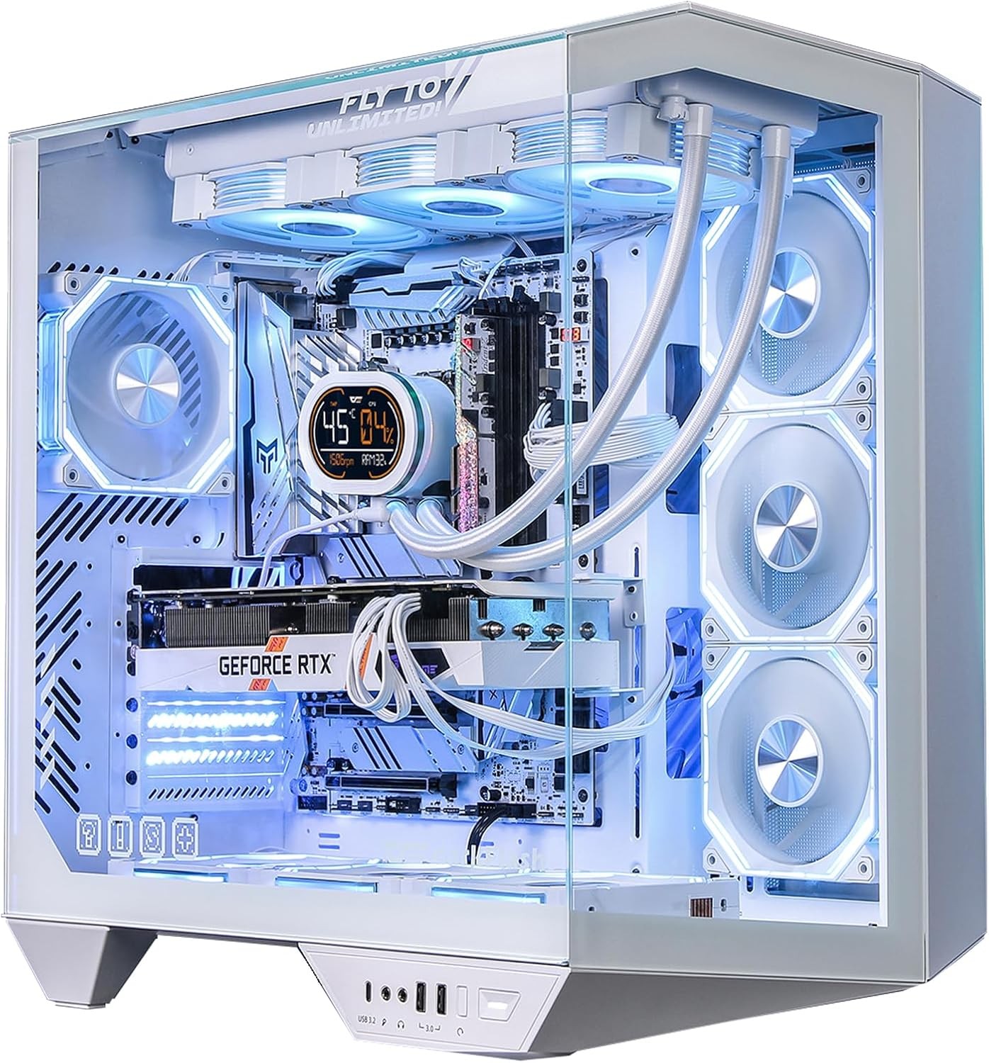 darkFlash DY470 Full Tower PC Case White 4 Fans