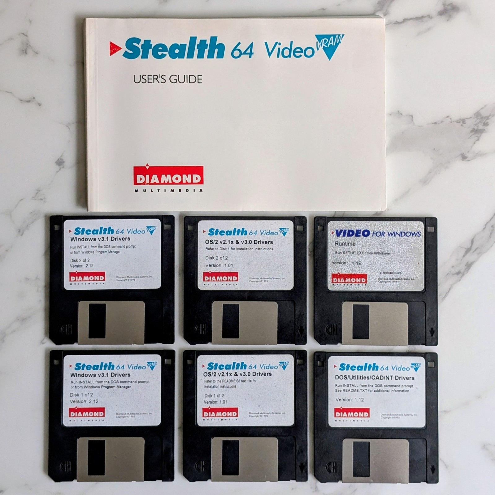 Diamond Multimedia Stealth 64 Video VRAM VLB S3 Vision968 Manual & Disks NO Card