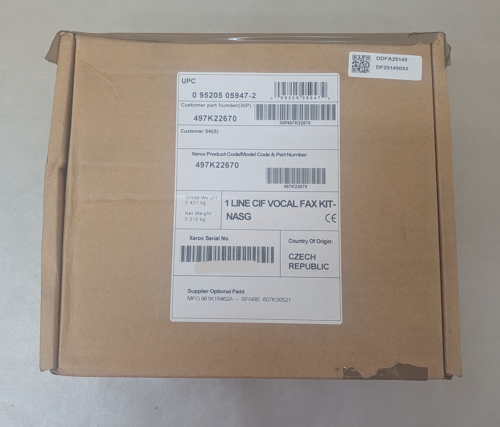 Xerox FAX7KIT 497K22670 1-Line CIF Vocal Fax Kit Interface Card