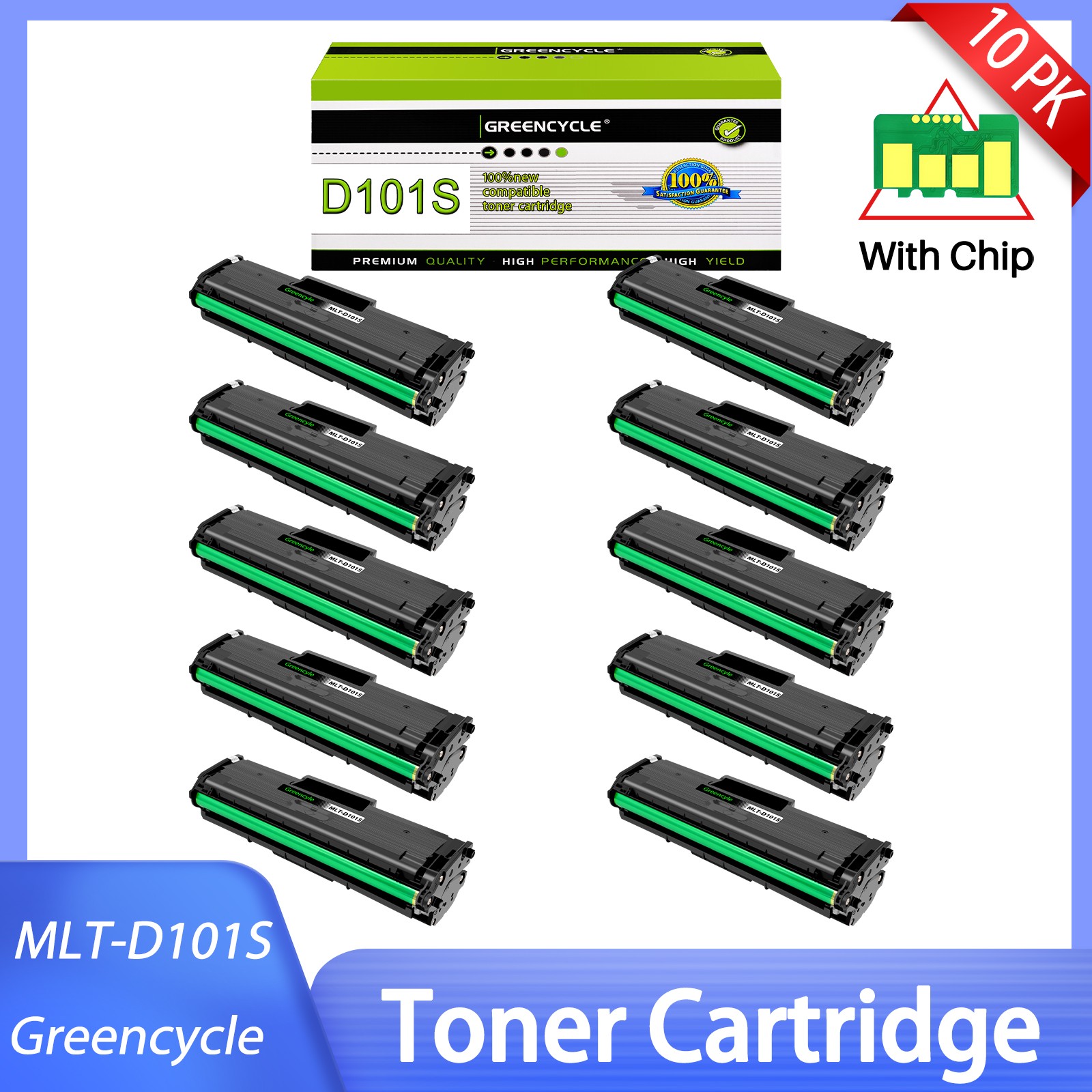 10Pack MLT-D101S Toner Cartridge For Samsung Printer ML-2160 ML-2165W SCX-3405