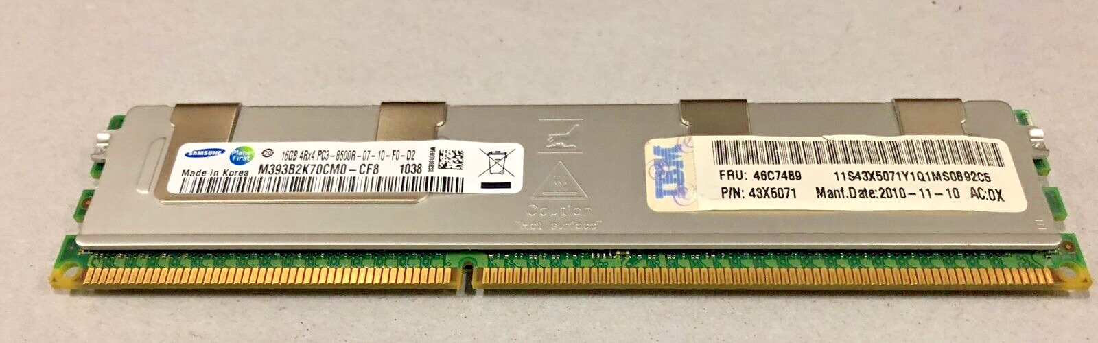 IBM 46C7483 16GB 4RX4 PC3-8500R 46C7489 MEMORY SERVER- MP